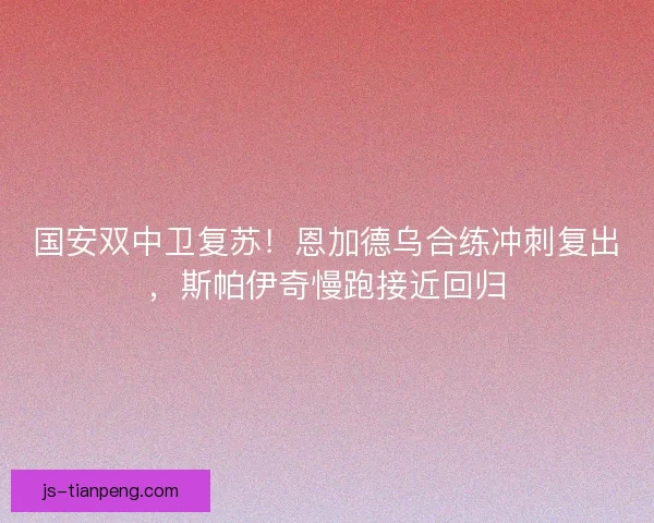 国安双中卫复苏！恩加德乌合练冲刺复出，斯帕伊奇慢跑接近回归